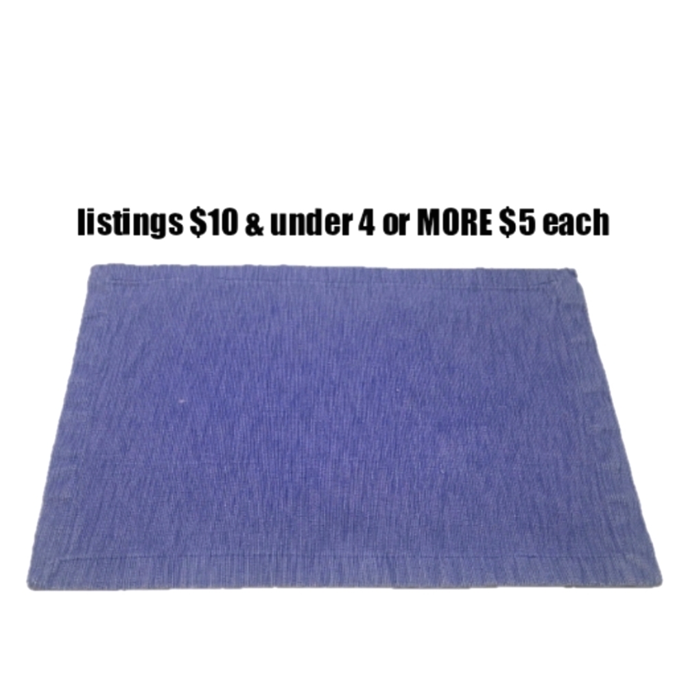 Blue Denim Look Textured Placemat Kitchen Tablescape Table Decor Oceanic Coastal